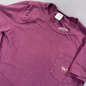 Victoria's Secret PINK Shirt Womens MD Purple Sequin Dog Pocket Logo Tee Sparkle